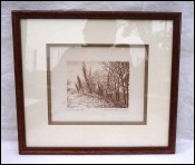 Channel in the City A Brudieux Framed Etching Signed France
