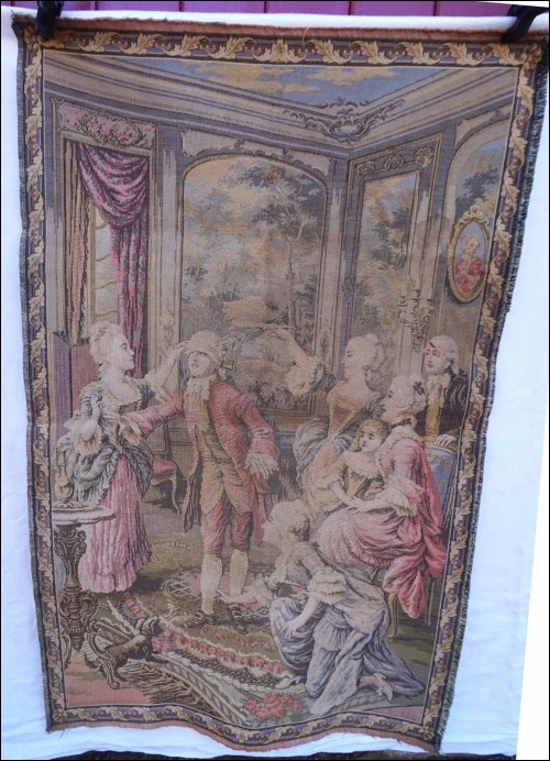 Wall Hanging Tapestry Blind Man's Buff Game Lady Man