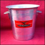 Aluminum Champagne Ice Bucket Cooler G H Martel & Co Epernay 1950