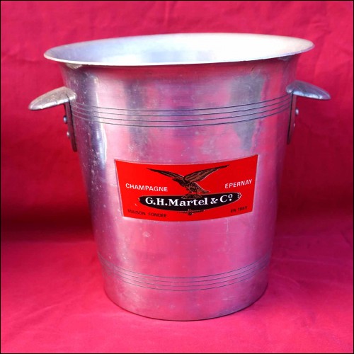 Aluminum Champagne Ice Bucket Cooler G H Martel & Co Epernay 1950