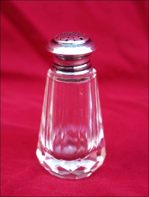 Salt Shaker Sterling Silver Cut Crystal 1920