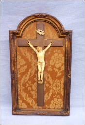 Carved Christ on Crucifix Wooden Frame 18th C