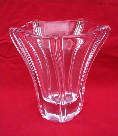 DAUM France Clear Crystal Vase 6 1/4