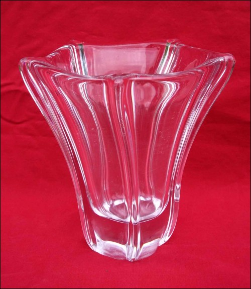 DAUM France Clear Crystal Vase 6 1/4
