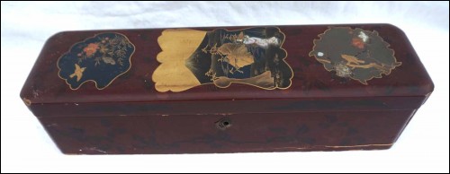Japanese Maki-e Lacquer Document Box Meiji 1910