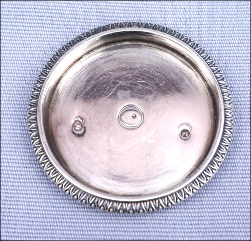 Sterling Silver Saucer Glass Coaster Early 19th C Paris Ø 2 1/4