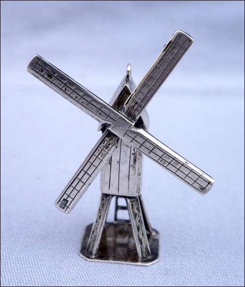Windmill Miniature Articulated Dutch Sterling Silver J De Vaal Holland
