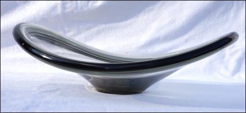 Holmegaard 1959 Per Lutken Signed Dated Selandia Smoke Gray Blown Glass Bowl