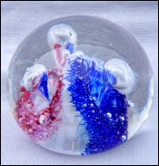 Art Glass Paperweight Gilles G Saint Just Vintage 1980's Numbered Dated