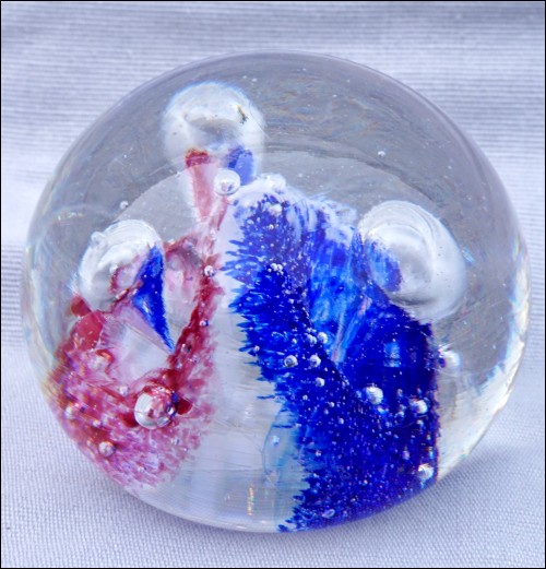 Art Glass Paperweight Gilles G Saint Just Vintage 1980's Numbered Dated