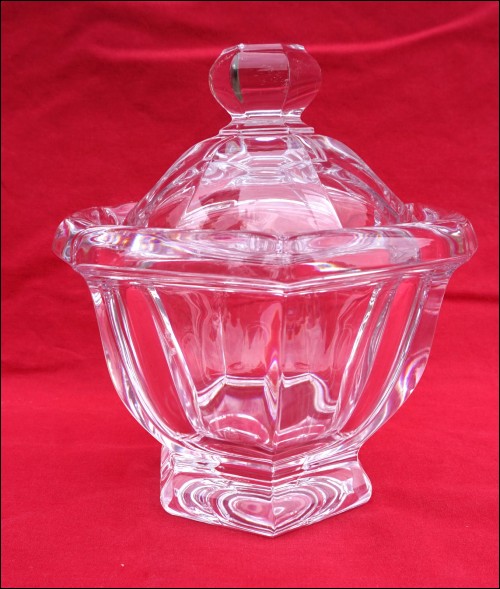 BACCARAT Harcourt Missouri Clear Crystal Candy Sugar Nut Lidded Jar Bowl Pot