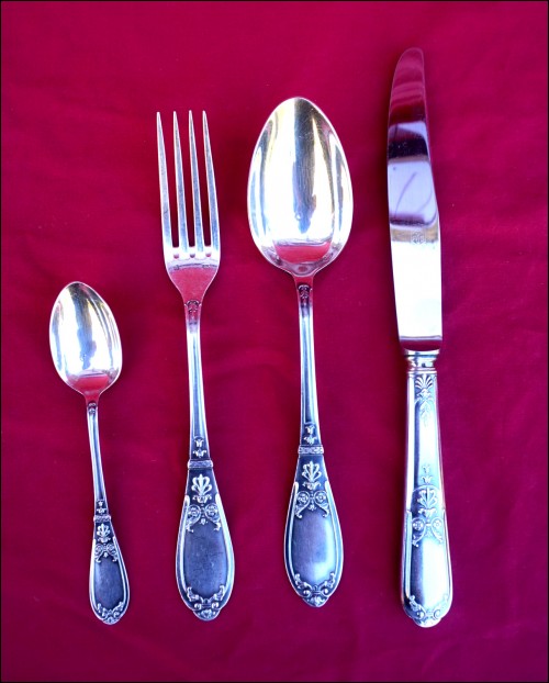 Empire Style Silverplate Flatware Set for 12 Stainless Steel Blades Perfect ATO