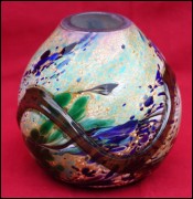 KUNST Vintage Art Glass Abstract Fine Art Bowl Vase 80's