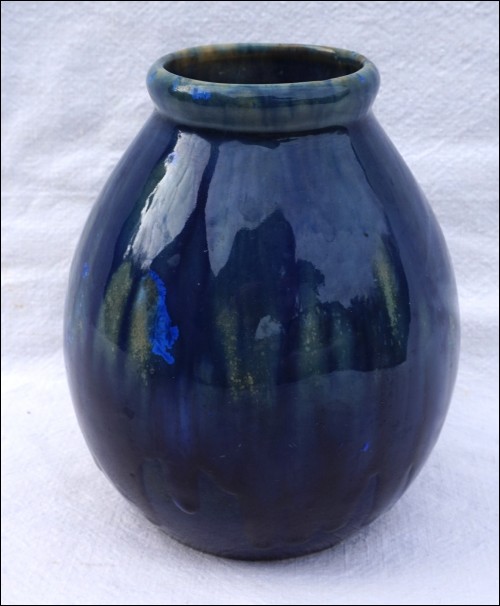 Art Nouveau Enameled Crystalline Stoneware Vase Pierrefonds