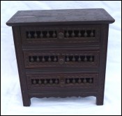 Doll House Miniature Chest of Drawer Turned Carved Wood Quimper