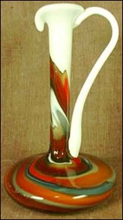 CARLO MORETTI Multicolored Opaline Glass Cruet Vase 1960
