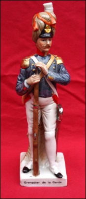 Napoleonic Imperial Grenadier Miniature Figure German Porcelain 9" Tall