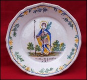 Faience Saint Morisse Landes Plate Nevers Late 19th Century