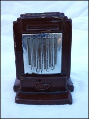 CINEY Money Bank Advertising Miniature Wood Burning Stove Enameled Cast Iron 1930