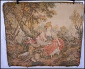 Tapestry Wall Hanging J Pansu Paris Romantic Date 45 1/4