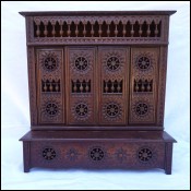 Doll House Bed Chest Cabinet Lit Clos Breton Brittany Coffre Turned Cut Wood
