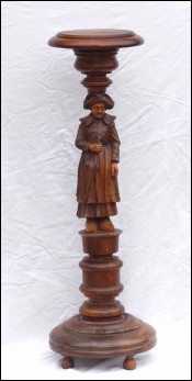 Quimper Brittany Breton Carved Wood 36 Side Table Stand Figure