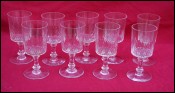 BACCARAT Champigny Cut Cristal 9 Water Wine Glasses Set