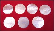 Engraved Mother of Pearl Gaming Token Set of 7 18th C Ø 1 1/4