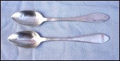 Sterling Silver J F Kirstein Pair Dessert Coffee Spoons 1838 Strasbourg