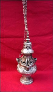 Antique French Church Chapel Thurible Incense Burner Silverplate Late 18th C