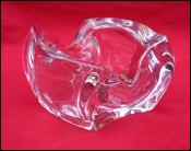 Art Glass Bayel Vintage Blown Clear Crystal Ashtray Signed Boxed