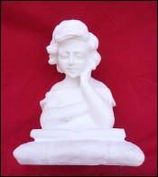 Vintage Composition Chalkware Shirley Temple Bust Statue