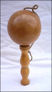 Antique Turned Wood Large 11 1/2" Bilboquet Cup & Ball Game 1900