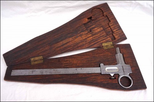 Vernier Caliper Wrought Steel 1920 Wood Box