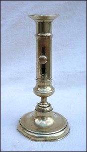Brass Slide Push Up Candle Holder 19th Century