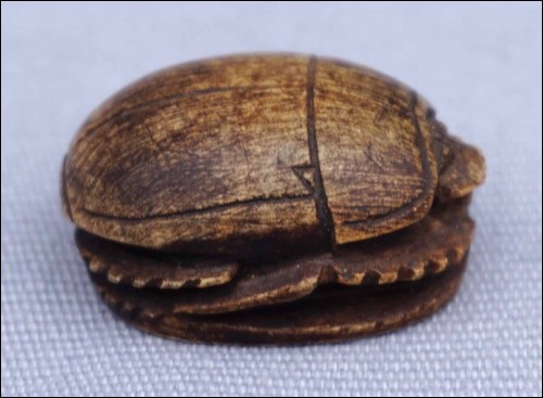 Ancient Egyptian Scarab Engraved Marble Hieroglyph