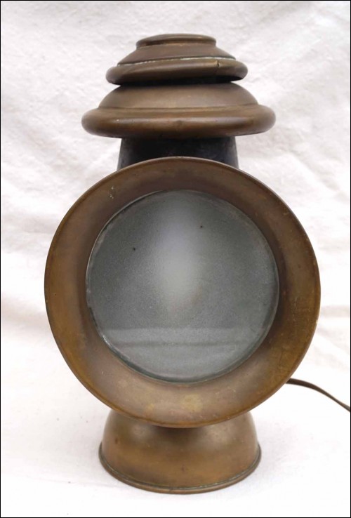 Antique French Car Carriage Lamp Lantern Light Brass Iron