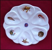 Oyster Plate Limoges Porcelain Transferware Sea Life Starfish 60's