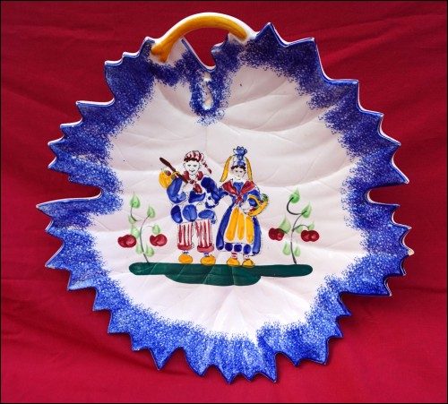 Pornic MBFA Suimper Large Dish Lef Shaped Normandy Grandville