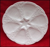 White Porcelain Oyster Plate Shell Starfish Ocean CND