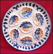 Hand Painted Faience Oyster Plate Arcachon Pornic 1950
