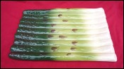 Asparagus Server Dish Hand Painted Faience Trompe l'Oeil Vintage