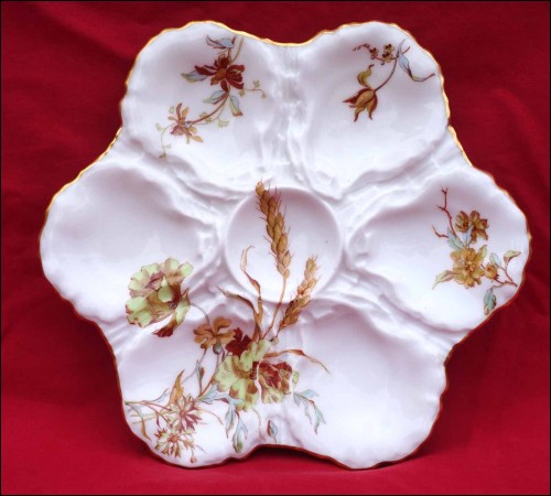 HAVILAND Limoges Porcelain Scalloped Oyster Plate France 1890