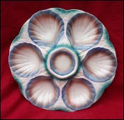 Oyster Plate Hand Painted Faience Sarreguemines Digoin Late 19th C
