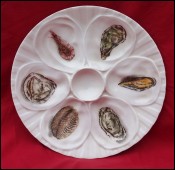 Transferware Porcelain Oyster Plate Shellfish Hirondelle 1970
