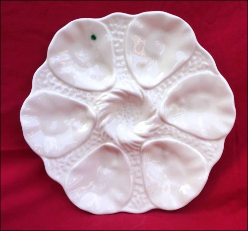 White Faience Oyster Plate Orchies 1900 A