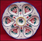 HB QUIMPER Oyster Plate French Hand Painted Faience