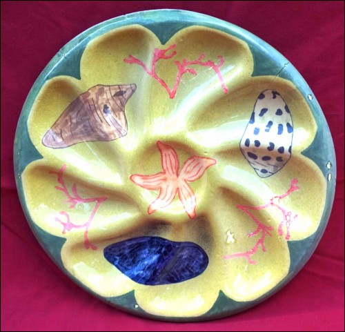 Geo Martel Desvres Oyster Plate 9 Shell Well Starfish Sea Life