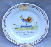 QUIMPER HB HENRIOT Revolutionary Plate Rooster Hand Painted