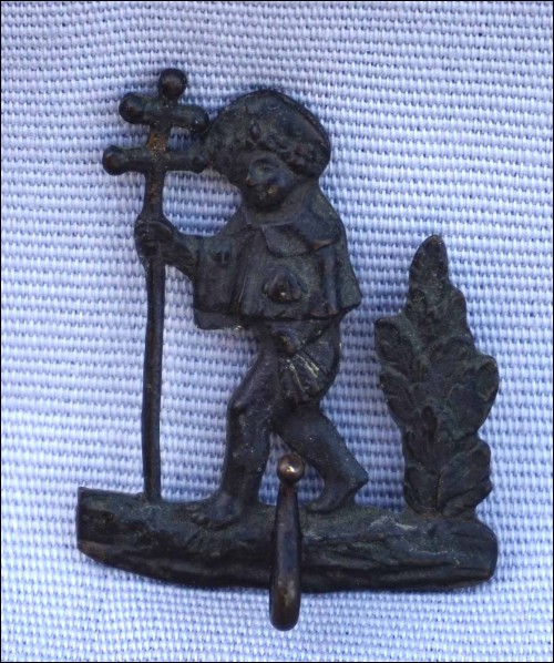 Wall Watch Holder John the Baptist Hook Brass 19th Century